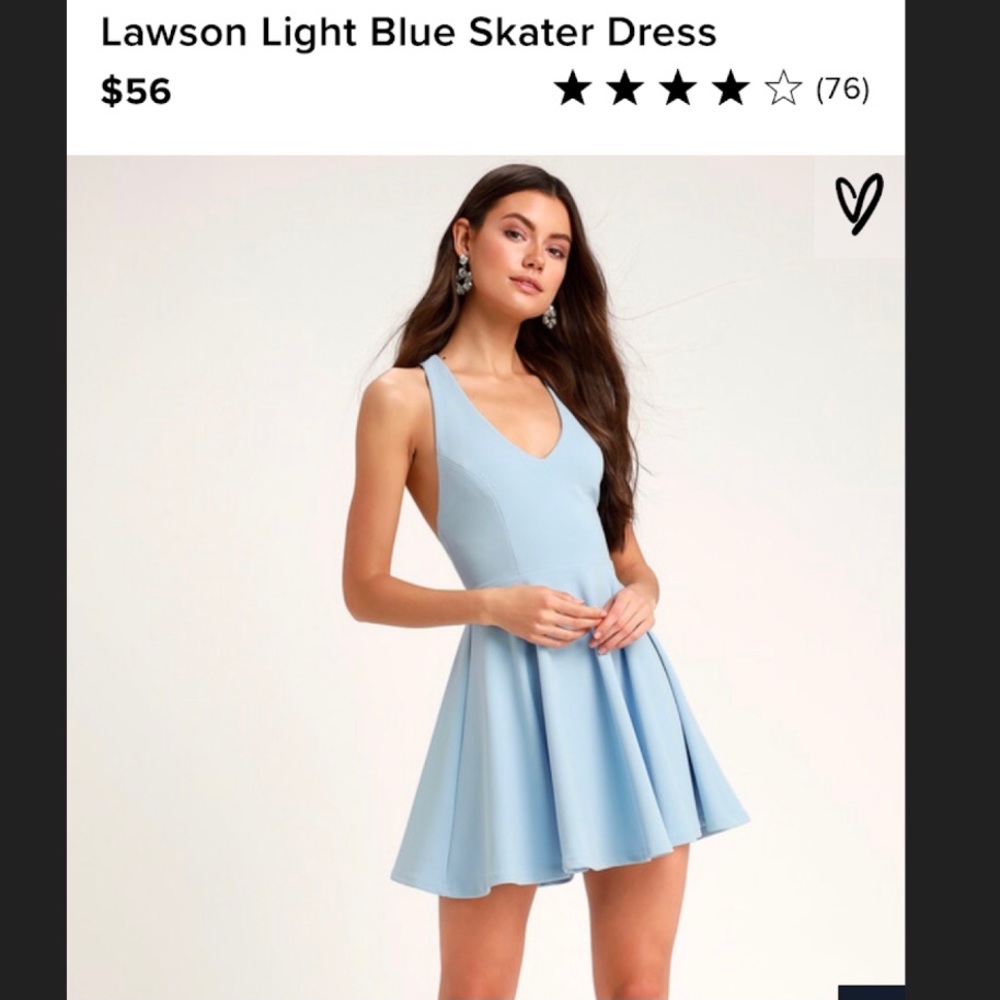 Lulu’s Lawson Light Blue Skater Dress